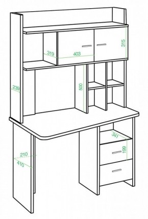 Стол компьютерный Домино Lite СКЛ-Трап120+НКЛХ-120 К ПРАВ в Тюмени - tumen.mebel24.online | фото 2