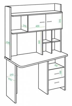 Стол компьютерный Домино Lite СКЛ-Трап120+НКЛХ-120 В ЛЕВ в Тюмени - tumen.mebel24.online | фото 2