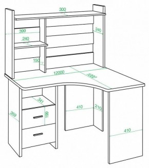 Стол компьютерный Домино Lite СКЛ-Угл120+НКЛХ-120 в Тюмени - tumen.mebel24.online | фото 2
