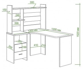 Стол компьютерный Домино Lite СКЛ-Угл130+НКЛ-120 в Тюмени - tumen.mebel24.online | фото 2