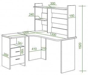 Стол компьютерный Домино Lite СКЛ-Угл130+НКЛ-130 в Тюмени - tumen.mebel24.online | фото 2