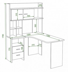 Стол компьютерный Домино Lite СКЛ-Угл130+НКЛХ-120 в Тюмени - tumen.mebel24.online | фото 2