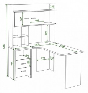 Стол компьютерный Домино Lite СКЛ-Угл130+НКЛХ-120 В ПРАВ в Тюмени - tumen.mebel24.online | фото 2