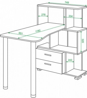 Стол компьютерный Домино СЛ-5-3СТ-2+БЯ в Тюмени - tumen.mebel24.online | фото 2