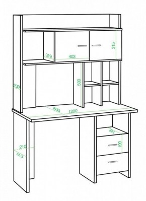 Стол компьютерный Нельсон Lite СКЛ-Прям120+НКЛХ-120 БЕ в Тюмени - tumen.mebel24.online | фото 2