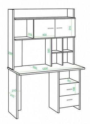 Стол компьютерный Нельсон Lite СКЛ-Прям120+НКЛХ-120 БЕН в Тюмени - tumen.mebel24.online | фото 2