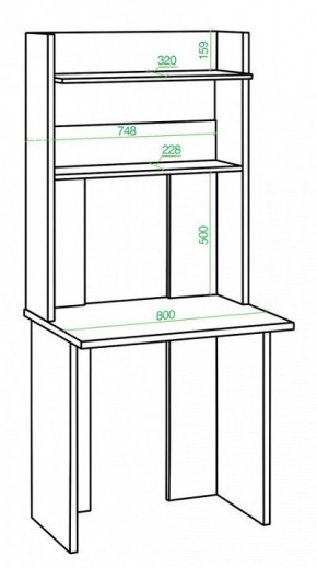 Стол компьютерный Нельсон Lite СКЛ-Прям80+НКЛХ 80 в Тюмени - tumen.mebel24.online | фото 2