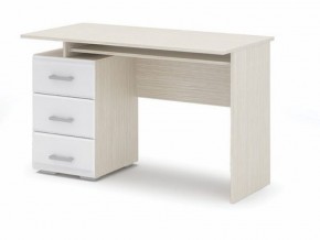 Стол компьютерный Симба Дуб белфорт-Белый глянец в Тюмени - tumen.mebel24.online | фото 1