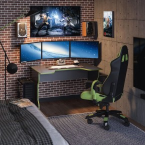 Стол компьютерный ВАРДИГ K1 120x82, антрацит/лайм в Тюмени - tumen.mebel24.online | фото 4