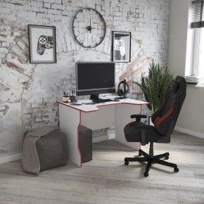 Стол компьютерный ВАРДИГ K2 100x82, белый/красный в Тюмени - tumen.mebel24.online | фото 4