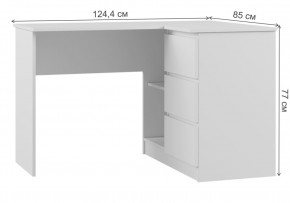 Компьютерный стол Мадера 1244 лдсп белый в Тюмени - tumen.mebel24.online | фото 2