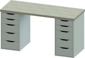 Стол письменный Ингар 2/55 140x75x55, дуб беленый/белый в Тюмени - tumen.mebel24.online | фото 2