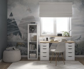 Стол письменный Ингар 2/55 140x75x55, дуб беленый/белый в Тюмени - tumen.mebel24.online | фото 4