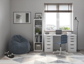 Стол письменный Ингар белый, 140x75, с двумя тумбами в Тюмени - tumen.mebel24.online | фото 2