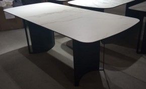 Стол RASMUS 160 TL-45 Белый мрамор, испанская керамика / черный каркас, ®DISAUR в Тюмени - tumen.mebel24.online | фото 2