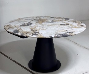 Стол TERAMO 135 GLOSS GRAND JADE SOLID CERAMIC, керамика, поворотн.механизм / Черный каркас, ®DISAUR в Тюмени - tumen.mebel24.online | фото 5