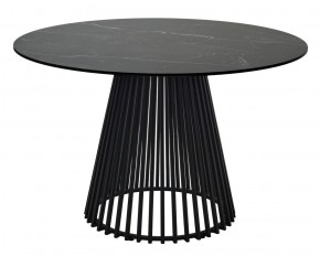 Стол TERNI 120 MATT BLACK MARBLE SOLID CERAMIC Черный мрамор матовый, керамика /Черн.каркас, ®DISAUR в Тюмени - tumen.mebel24.online | фото