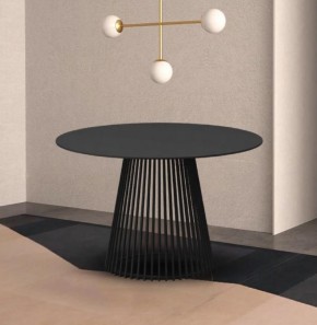 Стол TERNI 120 MATT BLACK MARBLE SOLID CERAMIC Черный мрамор матовый, керамика /Черн.каркас, ®DISAUR в Тюмени - tumen.mebel24.online | фото 2