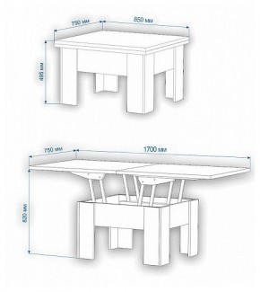 Стол-трансформер Нобиле СТр-1+ко в Тюмени - tumen.mebel24.online | фото 2