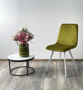 Стул DAIQUIRI BLUVEL-75 OLIVA / белый каркас, велюр М-City в Тюмени - tumen.mebel24.online | фото 3