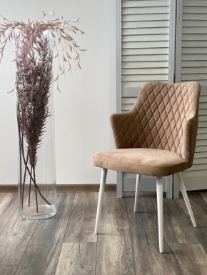 Стул HERMAN 360 град. БЕЖЕВЫЙ #5, велюр / белый каркас М-City в Тюмени - tumen.mebel24.online | фото 2
