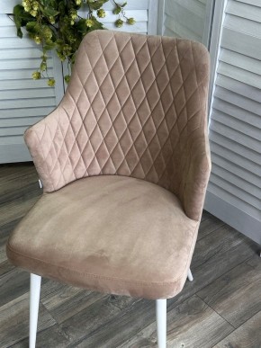 Стул HERMAN 360 град. БЕЖЕВЫЙ #5, велюр / белый каркас М-City в Тюмени - tumen.mebel24.online | фото 5