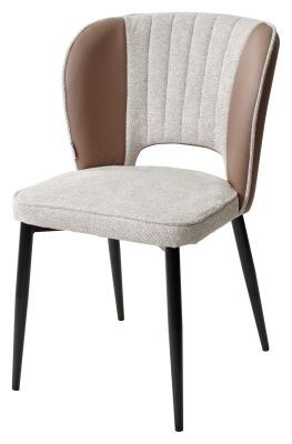 Стул HERMES WZ2042-02 светло-бежевый фактурный велюр/ HK017-31 серо-коричневый PU, М-City в Тюмени - tumen.mebel24.online | фото 1
