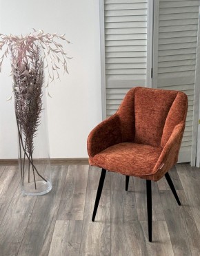 Стул REFLET 3018-09 терракотовый, шенилл / черный каркас, ®DISAUR в Тюмени - tumen.mebel24.online | фото 3