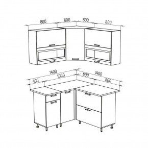 ТЕХНО Кухонный гарнитур угловой 1,4х1,4 м Компоновка №2 в Тюмени - tumen.mebel24.online | фото 8