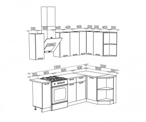 ТЕХНО Кухонный гарнитур угловой 1,7х1,3 м Компоновка №6 в Тюмени - tumen.mebel24.online | фото 8