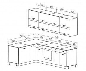 ТЕХНО Кухонный гарнитур угловой 2,4х1,6 м Компоновка №4 в Тюмени - tumen.mebel24.online | фото 6