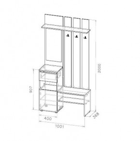 Токио Вешалка с зеркалом в Тюмени - tumen.mebel24.online | фото 3