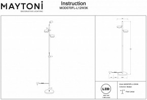Торшер Maytoni Fad MOD070FL-L12W3K в Тюмени - tumen.mebel24.online | фото 3