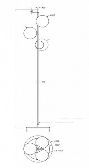 Торшер Maytoni Nostalgia MOD048FL-03G в Тюмени - tumen.mebel24.online | фото 3