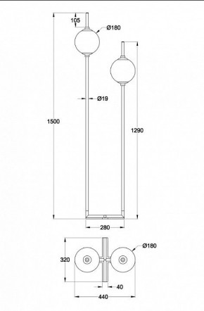Торшер Maytoni The Sixth Sense Z020FL-L12BK в Тюмени - tumen.mebel24.online | фото 4
