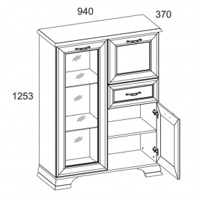 Тумба 1V2D1S, TIFFANY, цвет вудлайн кремовый в Тюмени - tumen.mebel24.online | фото 2