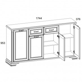 Тумба 4D1S, MONAKO, цвет Сосна винтаж/дуб анкона в Тюмени - tumen.mebel24.online | фото 2