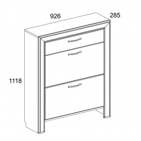 Тумба для обуви 2D1S, OLIVIA, цвет вудлайн крем/дуб анкона в Тюмени - tumen.mebel24.online | фото 2