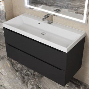 Тумба под раковину Uperwood Tanos 100 см, подвесная, черная матовая в Тюмени - tumen.mebel24.online | фото