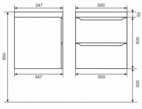 Тумба под раковину Uperwood Tanos 50 см, подвесная, черная матовая в Тюмени - tumen.mebel24.online | фото 3