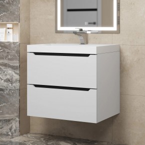 Тумба под раковину Uperwood Tanos 60 см, подвесная, белая/графит в Тюмени - tumen.mebel24.online | фото