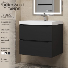 Тумба под раковину Uperwood Tanos 60 см, подвесная, черная матовая в Тюмени - tumen.mebel24.online | фото 3