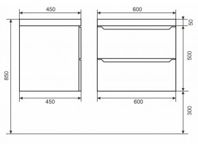 Тумба под раковину Uperwood Tanos 60 см, подвесная, черная матовая в Тюмени - tumen.mebel24.online | фото 6