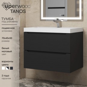 Тумба под раковину Uperwood Tanos 70 см, подвесная, черная матовая в Тюмени - tumen.mebel24.online | фото 3