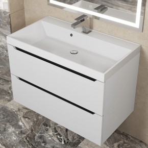 Тумба под раковину Uperwood Tanos 80 см, подвесная, белая/графит в Тюмени - tumen.mebel24.online | фото 8