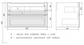 Тумба под раковину Uperwood Tanos 80 см, подвесная, черная матовая в Тюмени - tumen.mebel24.online | фото 7