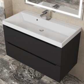 Тумба под раковину Uperwood Tanos 90 см, подвесная, черная матовая в Тюмени - tumen.mebel24.online | фото 11