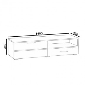 Тумба под ТВ Ларго 1,4, цвет корпус белый/фасады МДФ белый глянец, ШхГхВ 140х46х35 см., НЕ универсальная сборка в Тюмени - tumen.mebel24.online | фото 10