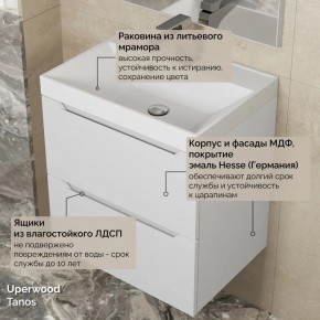Тумба с раковиной Uperwood Tanos 50 см, подвесная, белая матовая в Тюмени - tumen.mebel24.online | фото 6