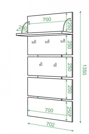 Вешалка настенная Домино нельсон СТ-50 в Тюмени - tumen.mebel24.online | фото 2